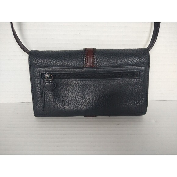 Brighton Leather Crossbody Wallet Tri Fold Black Brown small mini pockets clutch - Picture 10 of 16